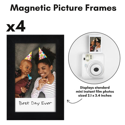 2x3 | Magnetic Refrigerator Frame | Set of 4 | Black | Modern - Premium Quality
