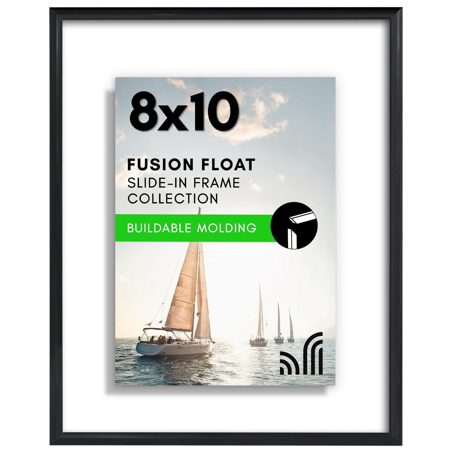 Floating Picture Frame | Slide-In Design | Shatter-Resistant Glass Front
