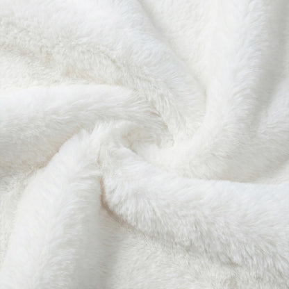 Americanflat 50x60 Double Sided Faux Fur Throw Blanket - Soft and Breathable Throw Blanket for Couch, Bed, Chair - White Faux Fur Blankets Perfect for Home, Bedroom, or Outdoor Use