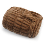 Americanflat 50x60 Rouched Faux Fur Throw Blanket - Soft and Breathable Throw Blanket for Couch, Bed, Chair - Brown Faux Fur Blankets Perfect for Home, Bedroom, or Outdoor Use