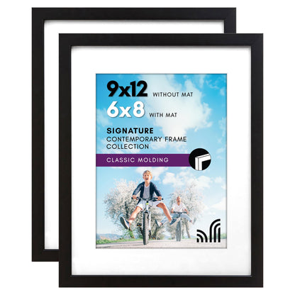 Americanflat Picture Frames | Set of 2 | With Mat | Shatter-Resistant Glass