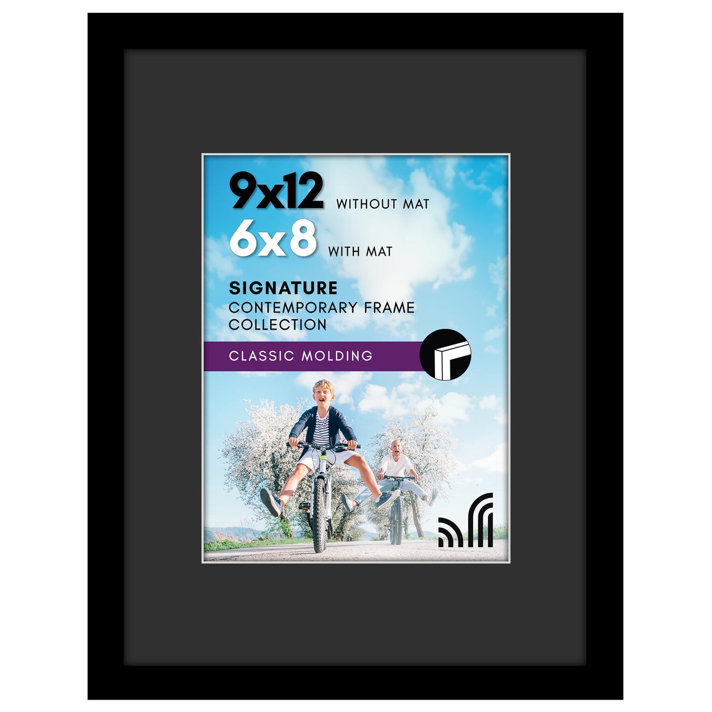 Black Picture Frame | Classic Molding | With Black Mat | Shatter-Resistant – Americanflat