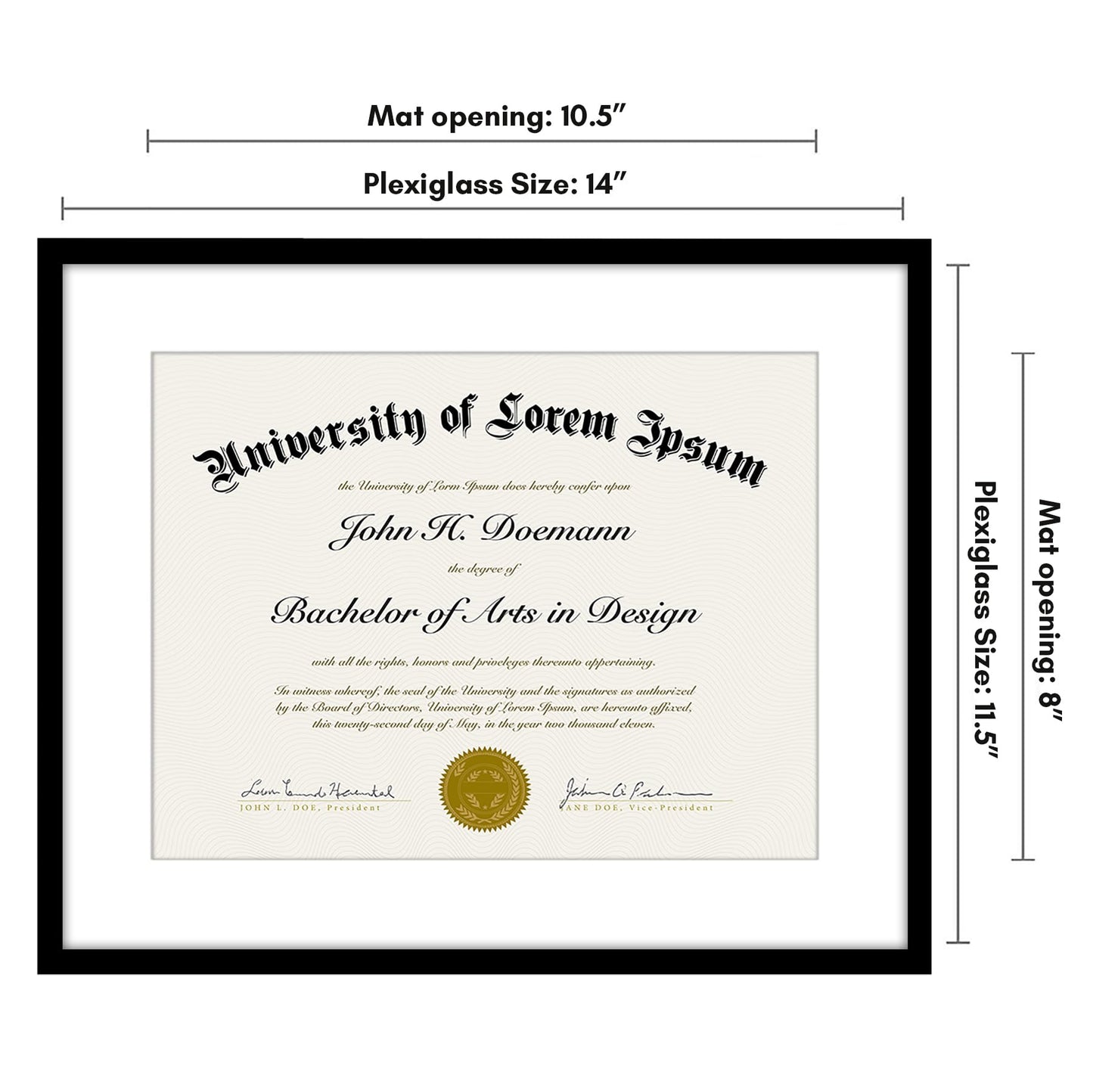 Americanflat Legacy Diploma Frame | With Mat Multi pack | Shatter-Resistant