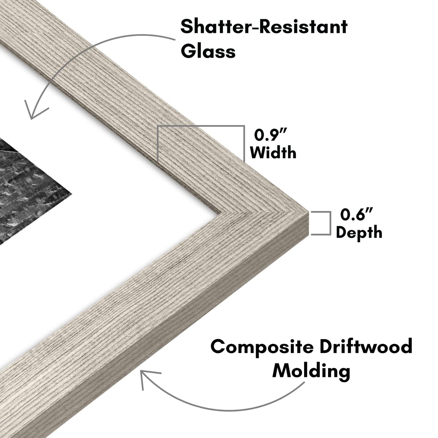 Wood Picture Frame | Horizontal and Vertical Wall Display | Modern Art Decor