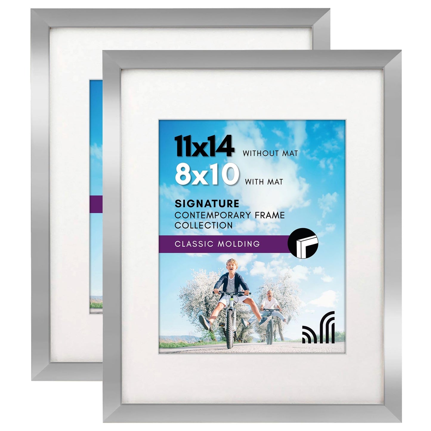 Americanflat Picture Frame | Includes Mat | 4 Multipack | Classic Molding | Signature Collection