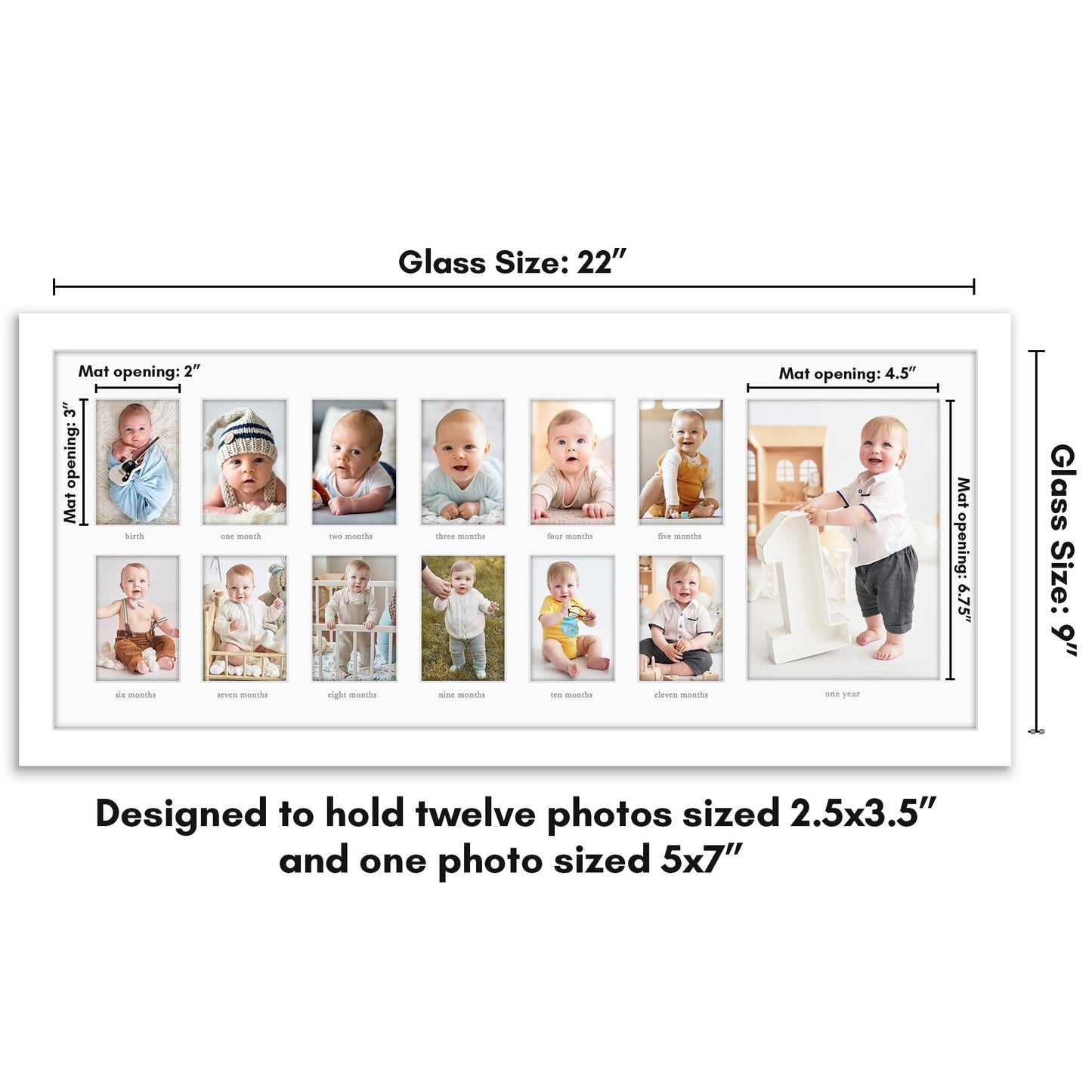 Wood Picture Frame | Horizontal and Vertical Wall Display | Modern Art Decor