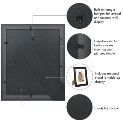 8x10 with 5x7 Mat | Ornate Vintage Frame | Black | Modern - Premium Quality