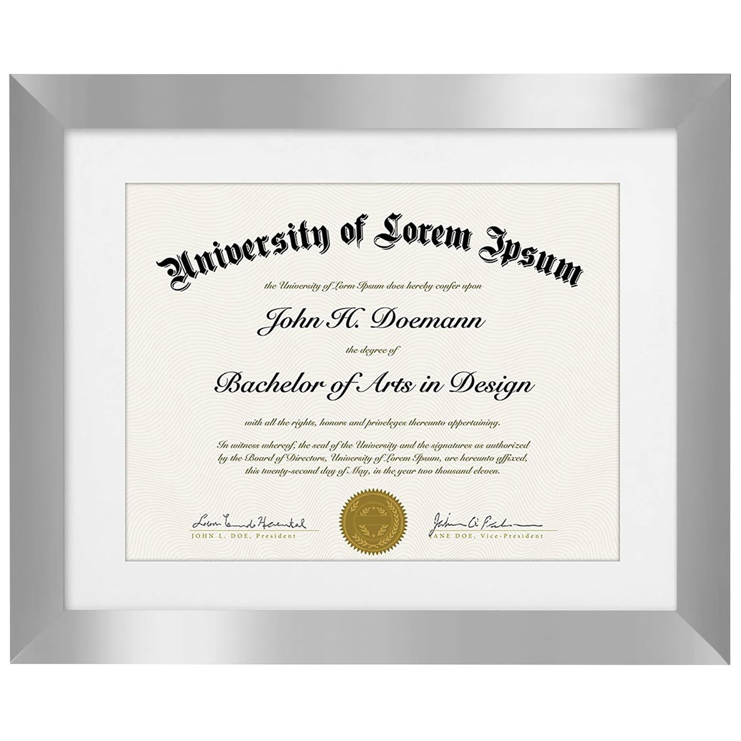 Americanflat Diploma Frame | With 8.5x11 Mat | Shatter-Resistant Glass