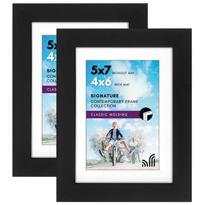 Americanflat Picture Frame | Includes Mat | 4 Multipack | Classic Molding | Signature Collection