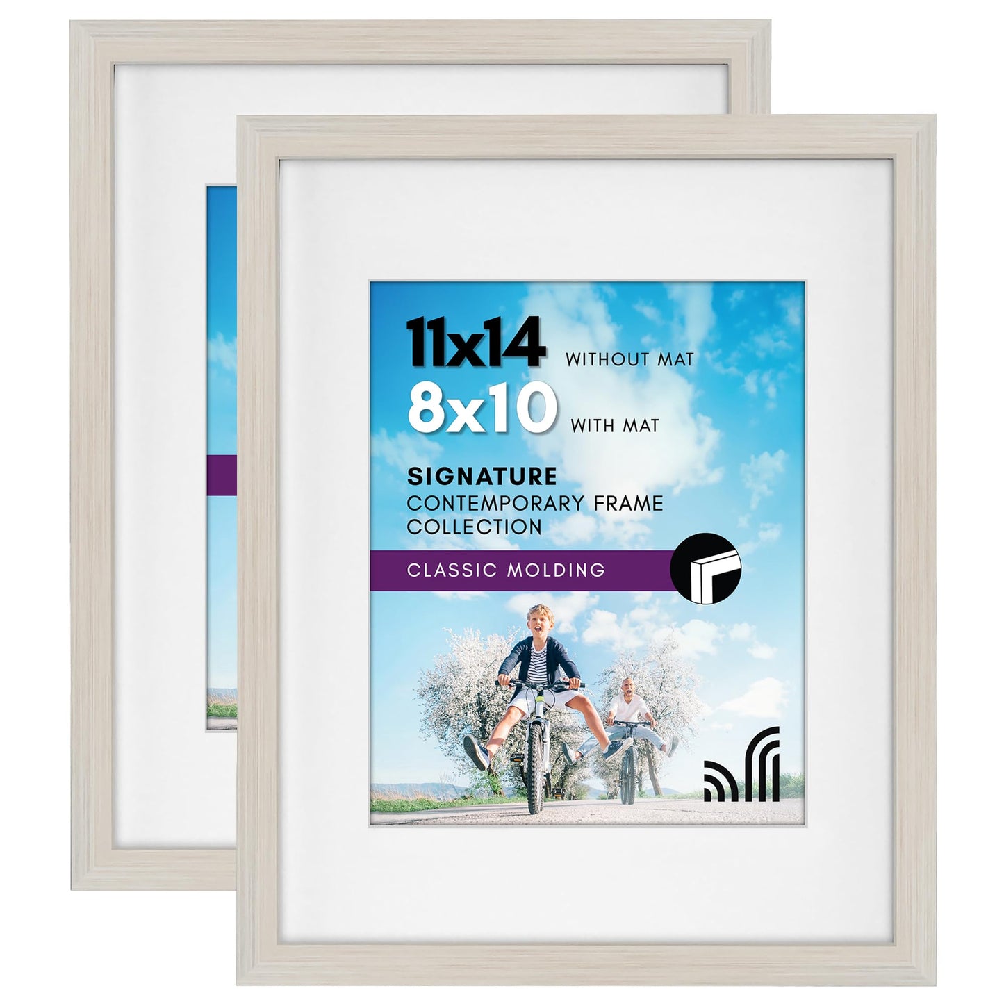 Americanflat Picture Frame | Includes Mat | 4 Multipack | Classic Molding | Signature Collection