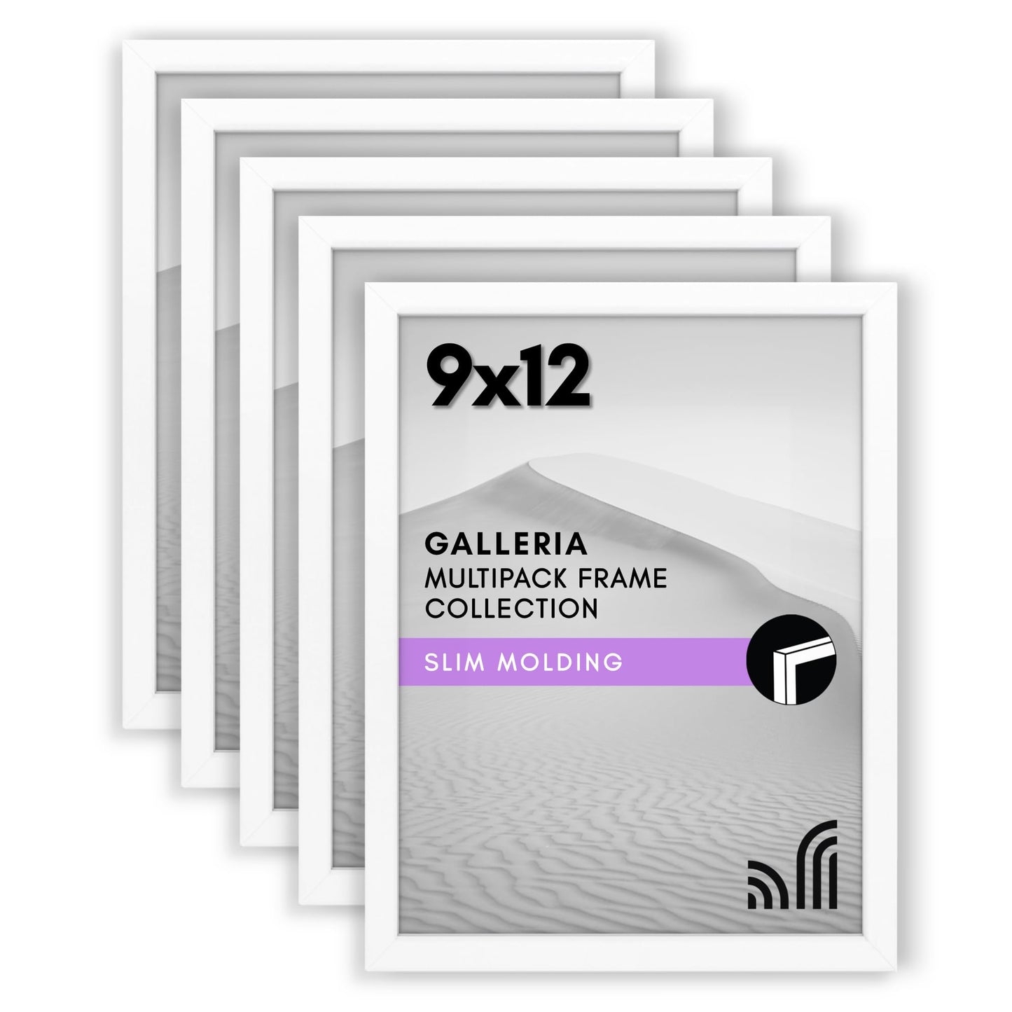 Classic Gallery Picture Frame | Set of 5 | Galleria Collection | Includes Mat