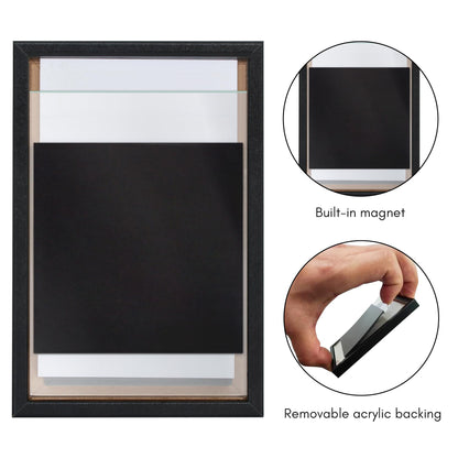 2x3 | Magnetic Refrigerator Frame | Set of 4 | Black | Modern - Premium Quality