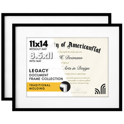 Americanflat Legacy Diploma Frame | With Mat Multi pack | Shatter-Resistant