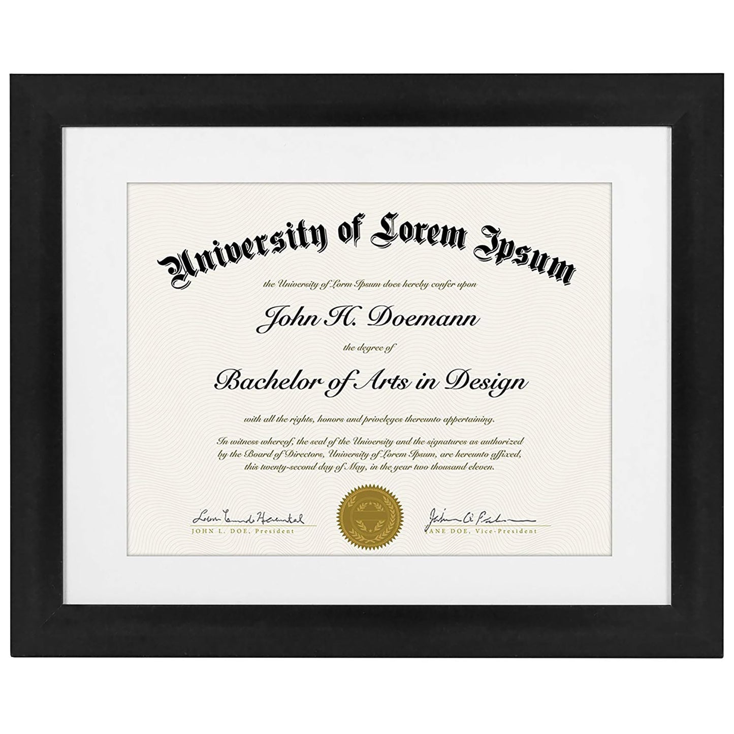 Americanflat Diploma Frame | With 8.5x11 Mat | Shatter-Resistant Glass