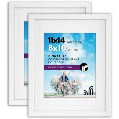 Americanflat Picture Frame | Includes Mat | 4 Multipack | Classic Molding | Signature Collection