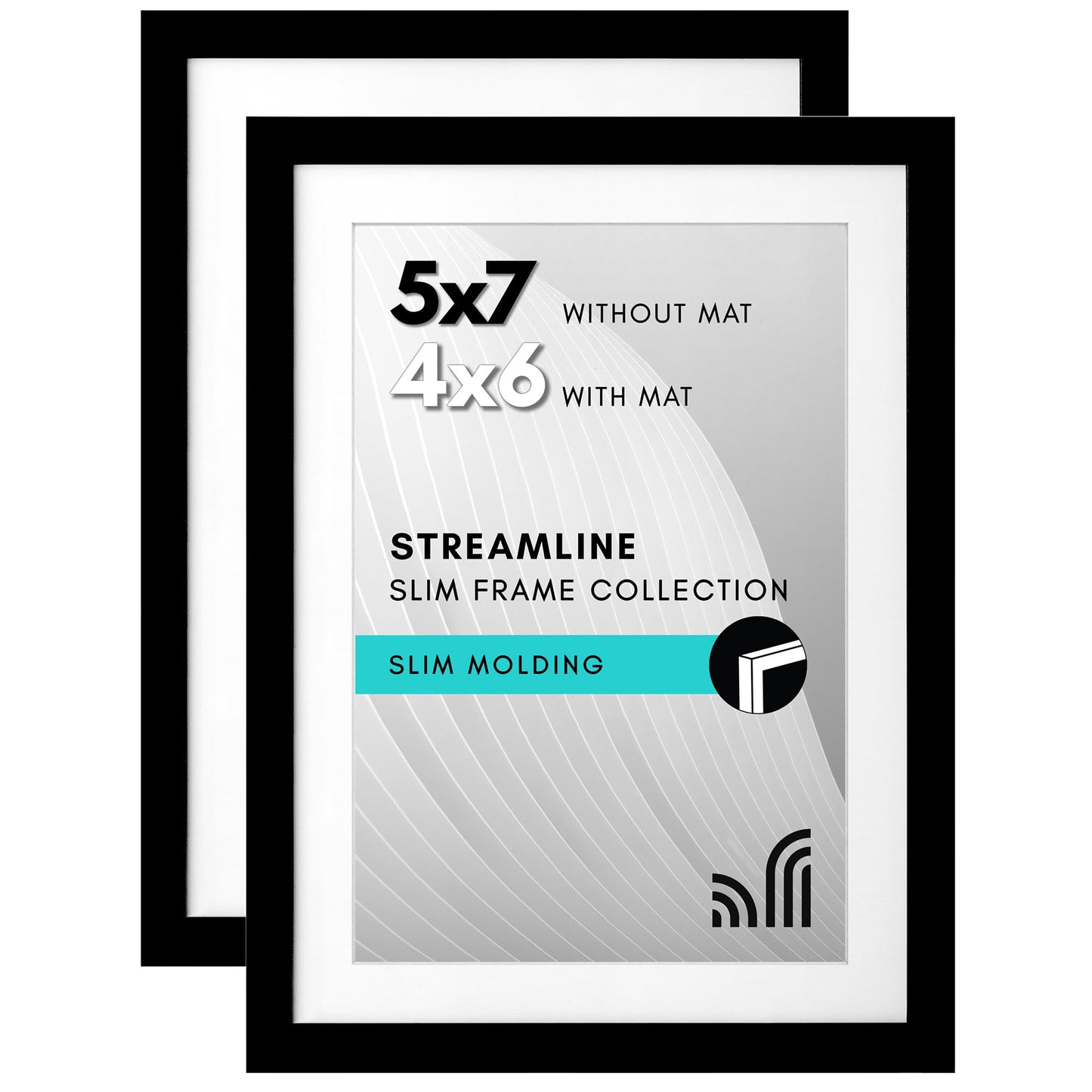 Picture Frame | Includes Mat | Slim Molding | Streamline Collection