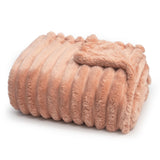 Americanflat 50x60 Faux Fur Throw Blanket - Soft and Breathable Throw Blanket for Couch, Bed, Chair - Pink Faux Fur Blankets Perfect for Home, Bedroom, or Outdoor Use