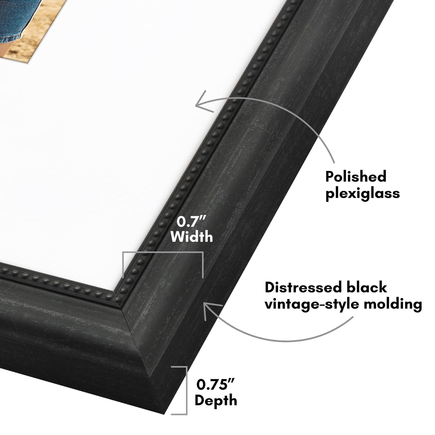 16x20 with 11x14 Mat | Vintage Frames | Black | Modern - Premium Quality