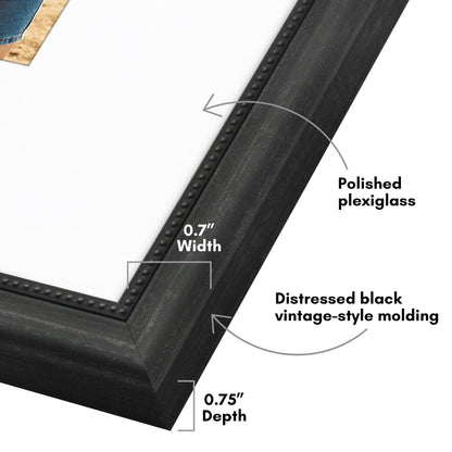 16x20 with 11x14 Mat | Vintage Frames | Black | Modern - Premium Quality