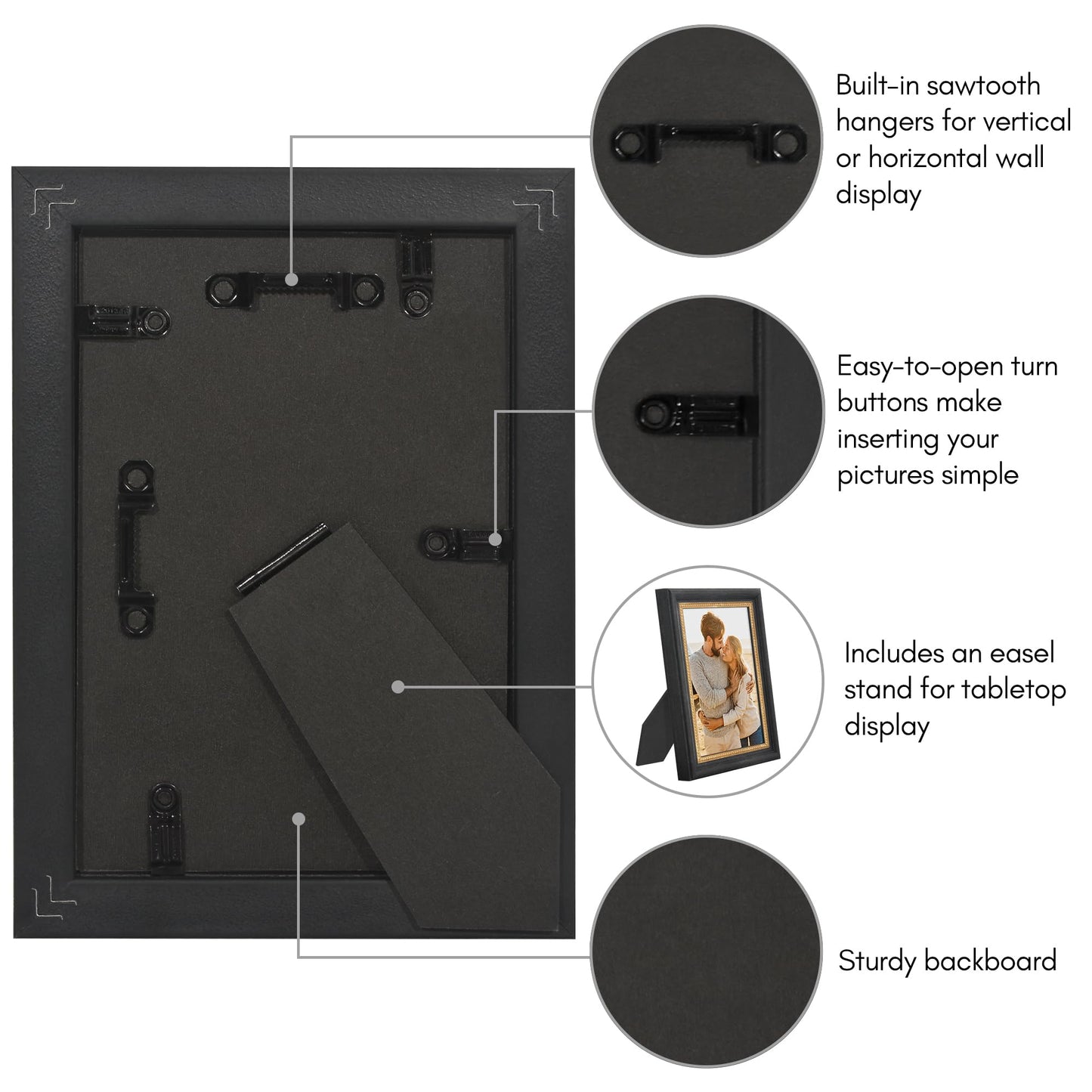 4x6 | Vintage Frames | Black Gold | Modern - Premium Quality