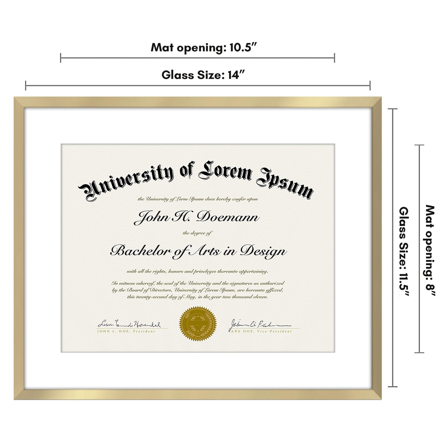 Americanflat Legacy Diploma Frame | With Mat Multi pack | Shatter-Resistant
