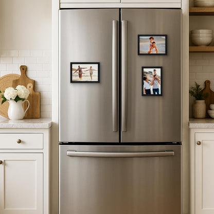 4x6 | Magnetic Refrigerator Frame | Set of 3 | Black | Modern - Premium Quality