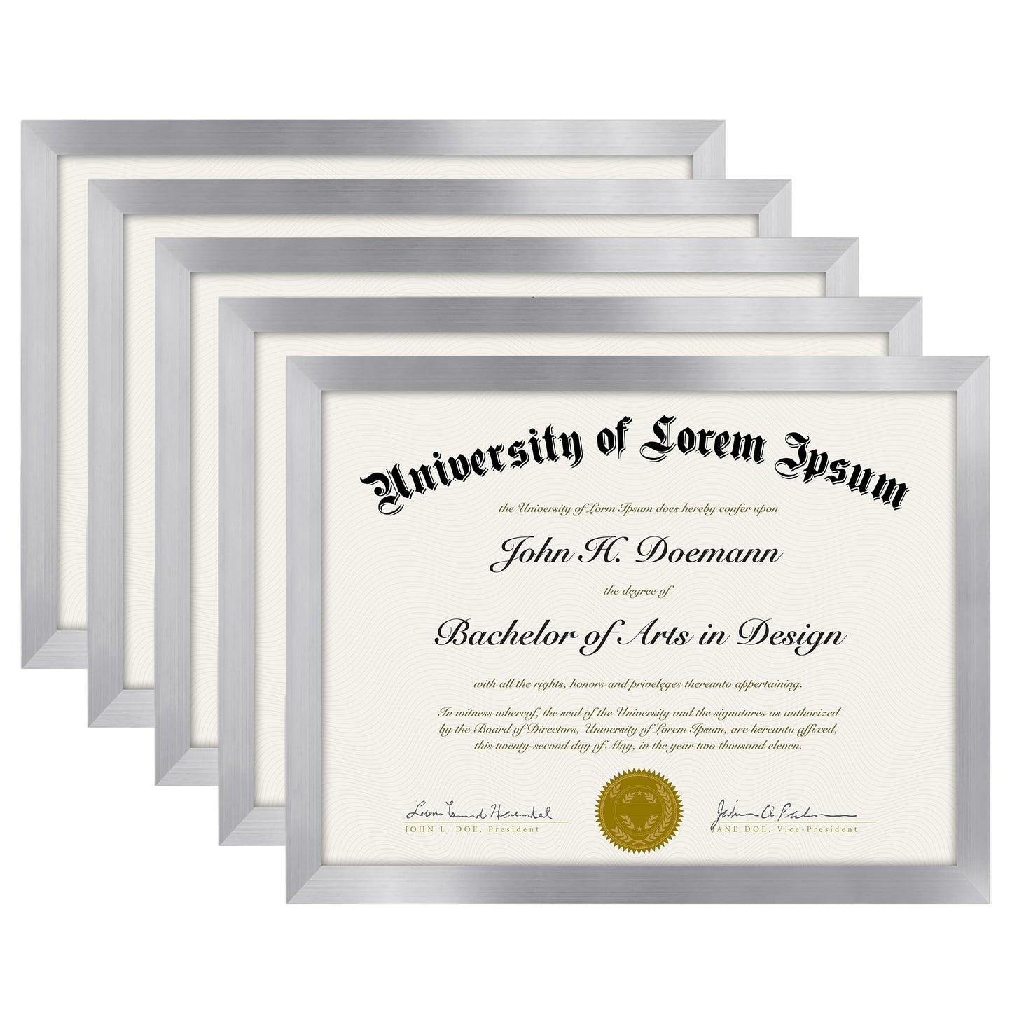 Classic Gallery Picture Frame | Set of 5 | Galleria Collection | Includes Mat