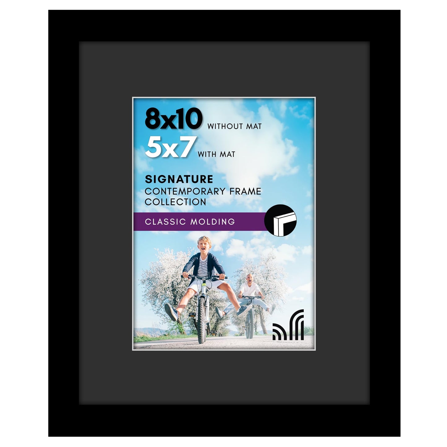 Black Picture Frame | Classic Molding | With Black Mat | Shatter-Resistant – Americanflat