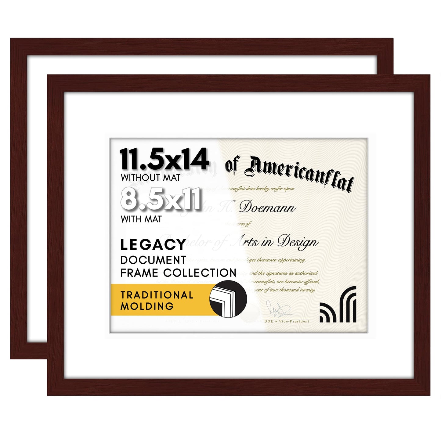 Americanflat Galleria Picture Frames | Set of 2 | With Mat | Acrylic