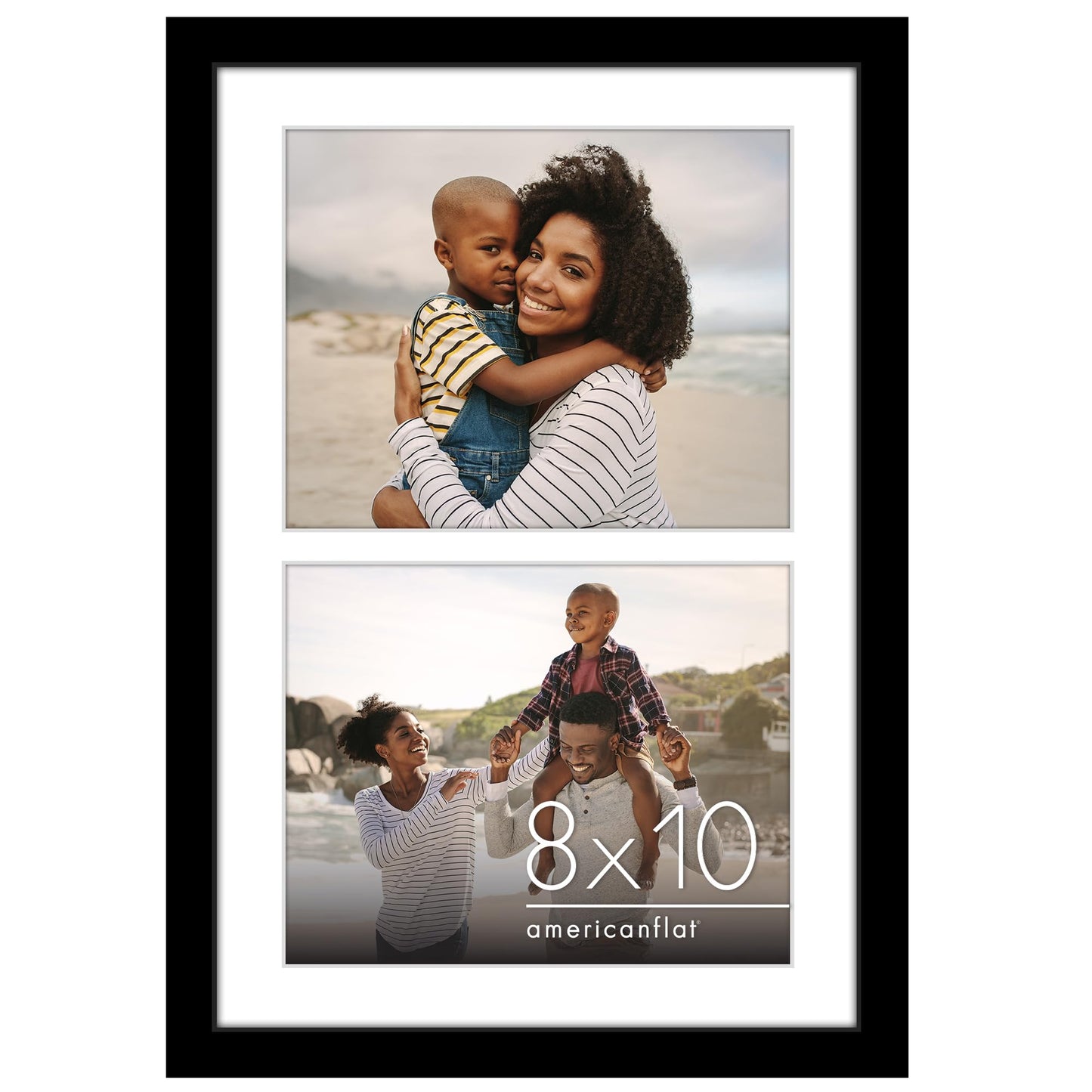 Americanflat Double Picture Frame | CF1218BLK2810| Shatter-Resistant Glass