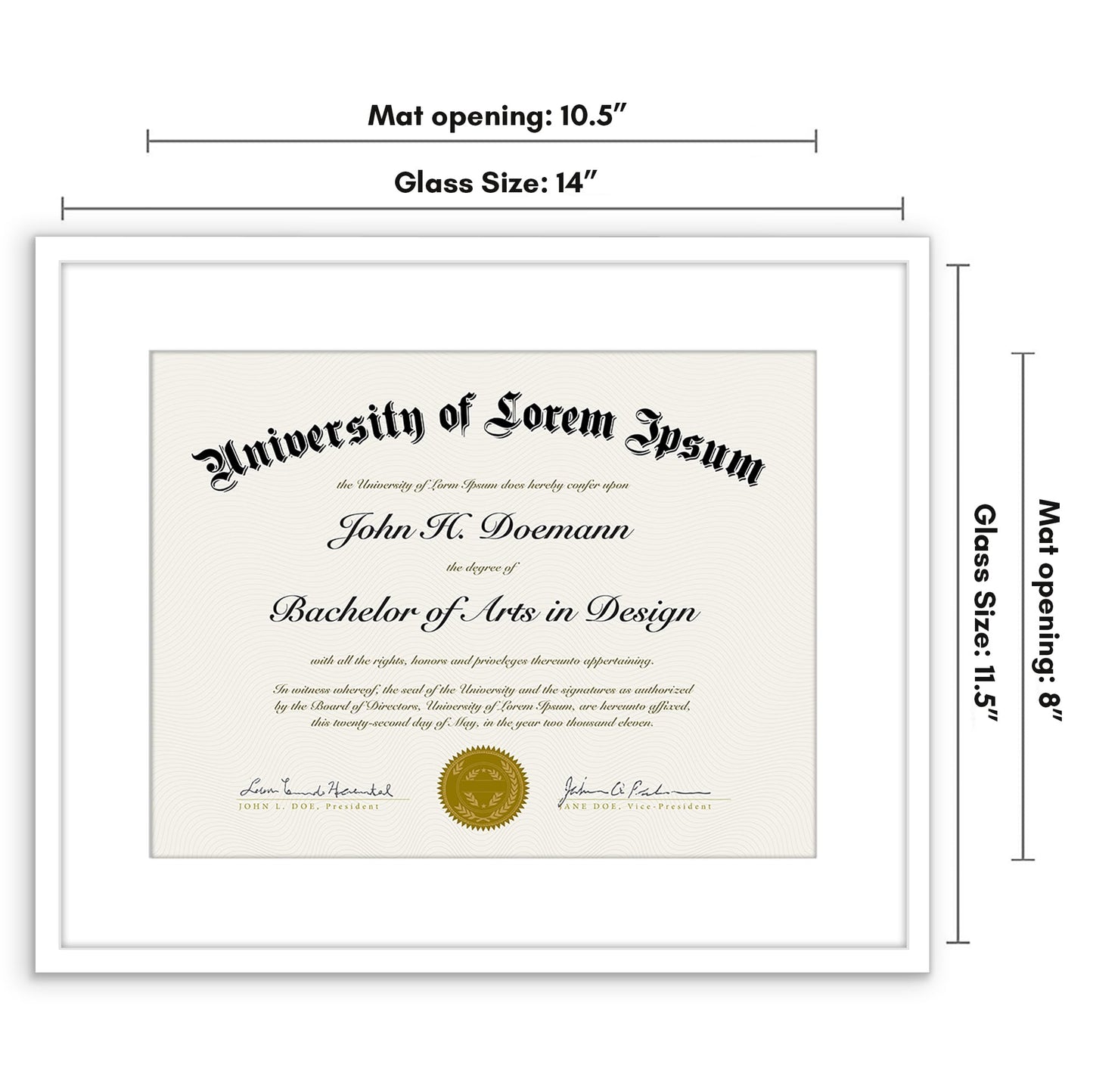 Americanflat Legacy Diploma Frame | With Mat Multi pack | Shatter-Resistant