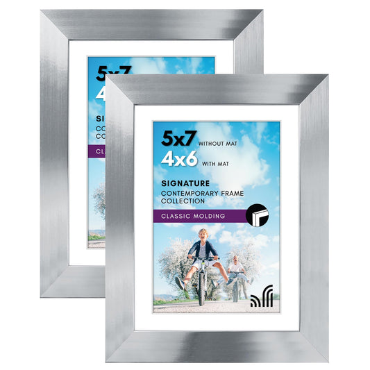 Americanflat Picture Frame | Includes Mat | 4 Multipack | Classic Molding | Signature Collection