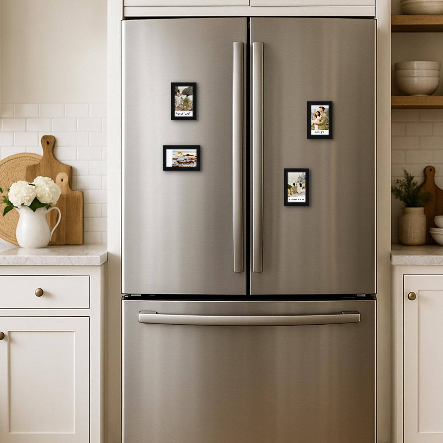 2x3 | Magnetic Refrigerator Frame | Set of 4 | Black | Modern - Premium Quality