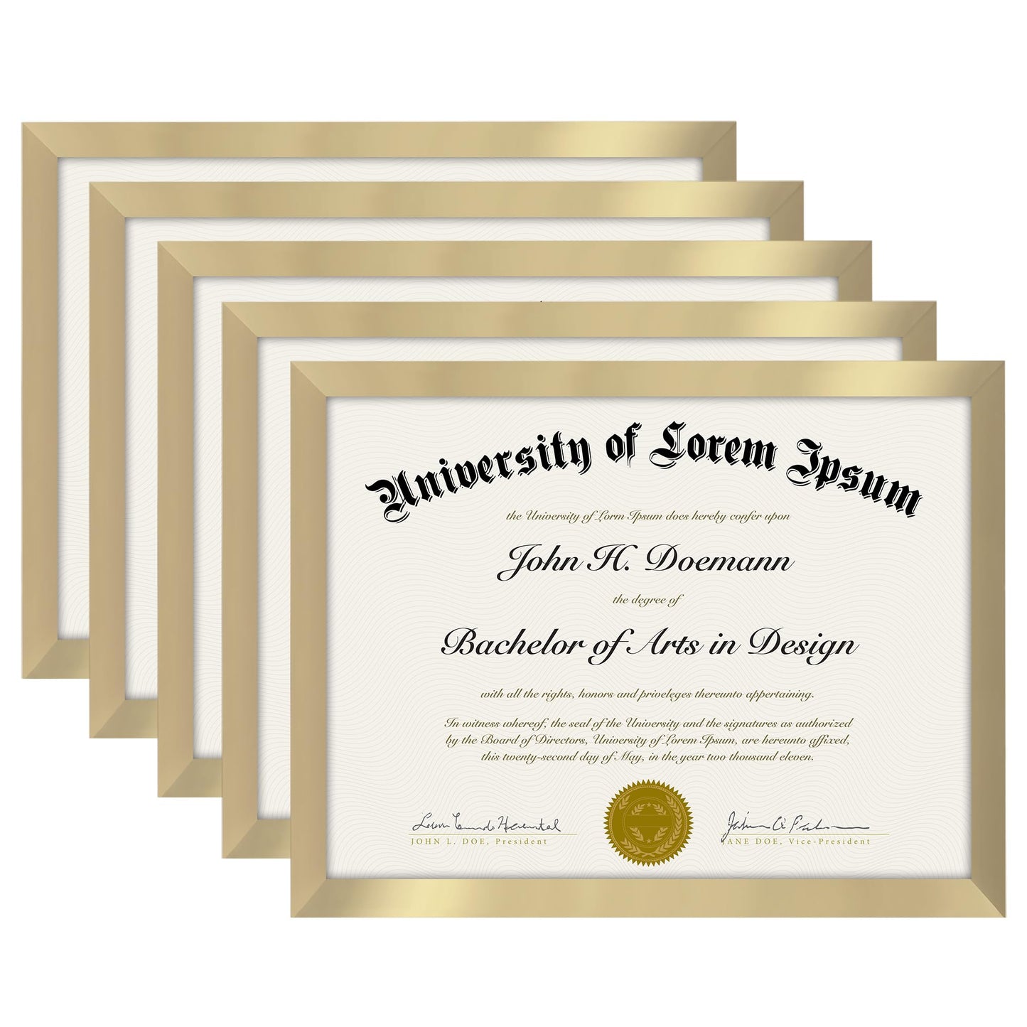 Classic Gallery Picture Frame | Set of 5 | Galleria Collection | Includes Mat