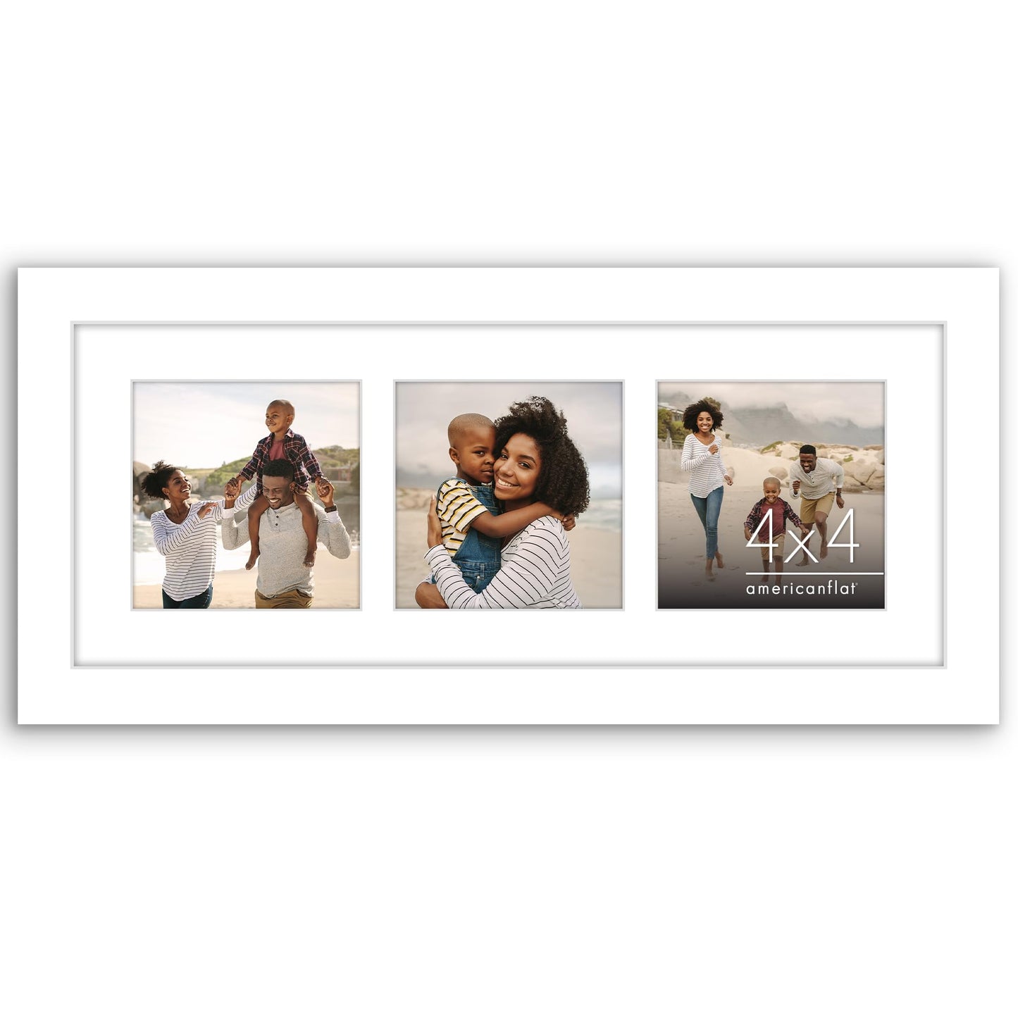 Americanflat Double Picture Frame | CF5514WHT344 | Shatter-Resistant Glass