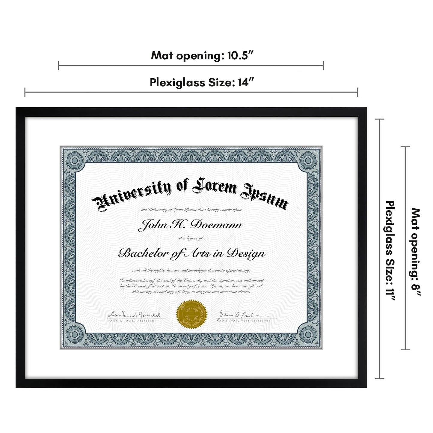 Americanflat Legacy Diploma Frame | With Mat Multi pack | Shatter-Resistant