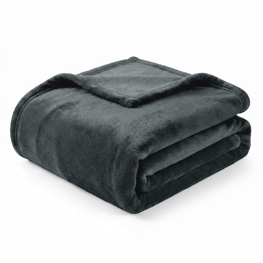 Americanflat 50x60 Fleece Throw Blanket - Soft and Breathable Throw Blanket for Couch, Bed, Chair - Fleece Blankets Perfect for Home, Bedroom, or Outdoor Use - Gray