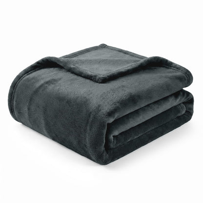 Americanflat 60x80 Fleece Throw Blanket - Soft and Breathable Throw Blanket for Couch, Bed, Chair - Roomy Fleece Blankets Perfect for Home, Bedroom, or Outdoor Use - Gray