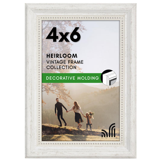 4x6 | Vintage Frames | White | Modern - Premium Quality