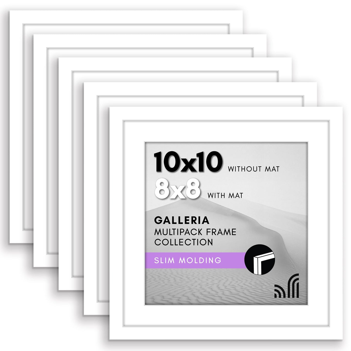 Classic Gallery Picture Frame | Set of 5 | Galleria Collection | Includes Mat