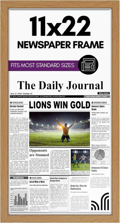 Newspaper Frame | Americanflat | No Mat | Shatter-Resistant Glass | Wall Display