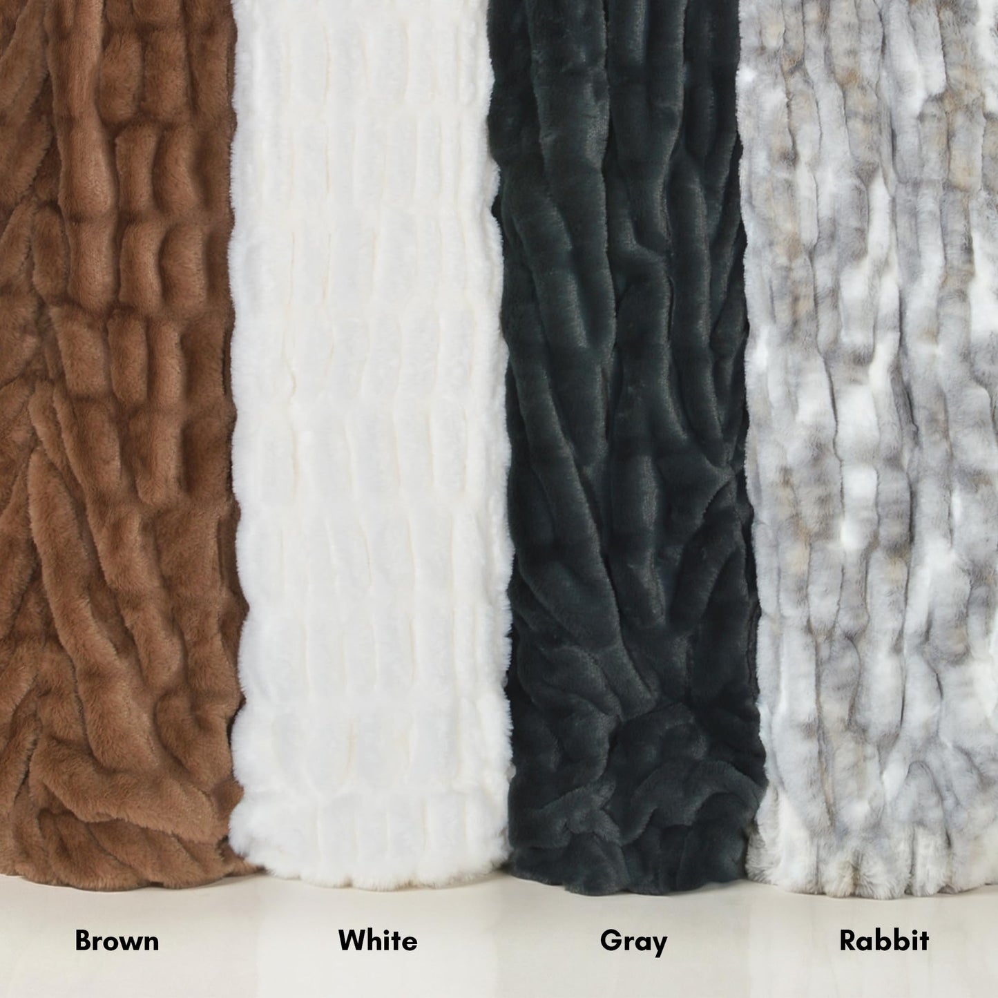 Americanflat 50x60 Rouched Faux Fur Throw Blanket - Soft and Breathable Throw Blanket for Couch, Bed, Chair - White Faux Fur Blankets Perfect for Home, Bedroom, or Outdoor Use