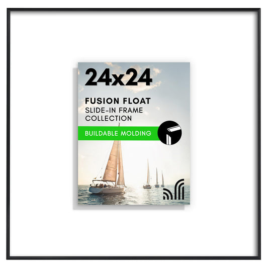 Floating Picture Frame | Slide-In Design | Shatter-Resistant Glass Front