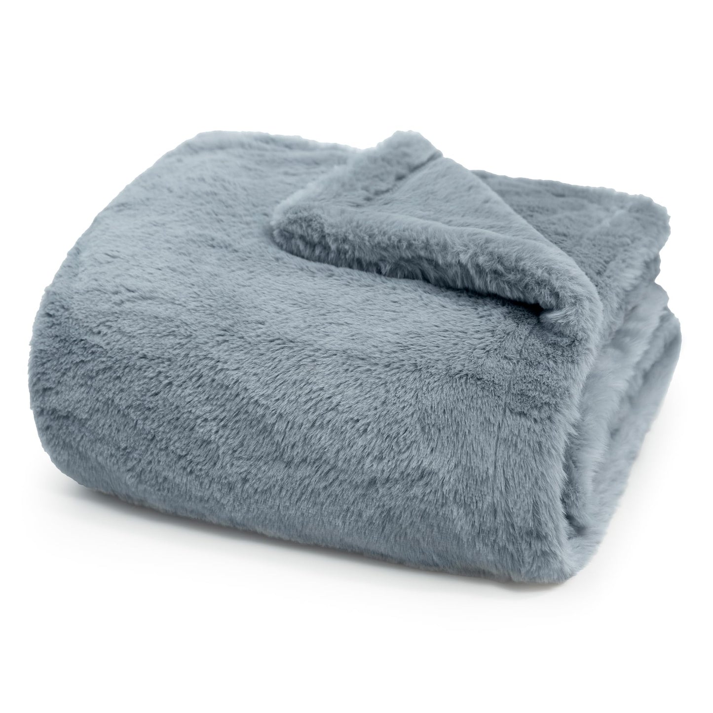 Americanflat 50x60 Double Sided Faux Fur Throw Blanket - Soft and Breathable Throw Blanket for Couch, Bed, Chair - Gray Faux Fur Blankets Perfect for Home, Bedroom, or Outdoor Use
