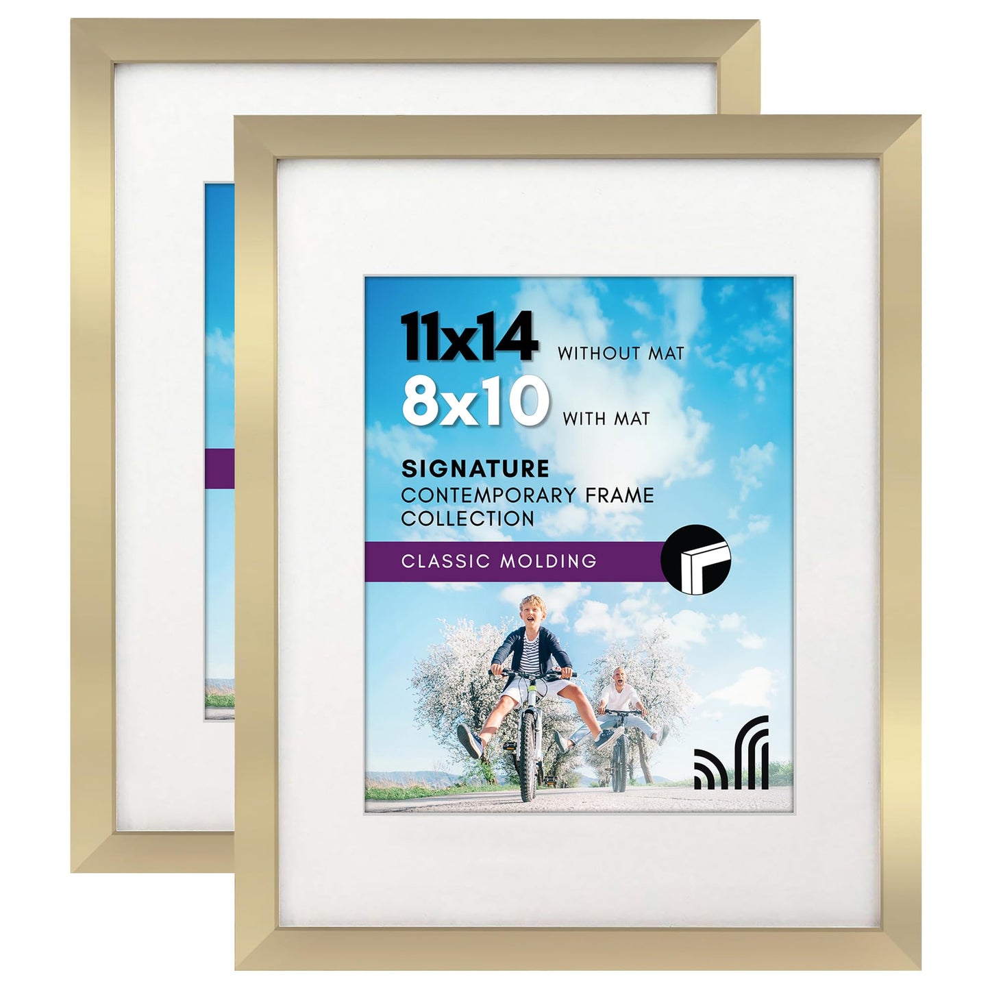 Americanflat Picture Frame | Includes Mat | 4 Multipack | Classic Molding | Signature Collection