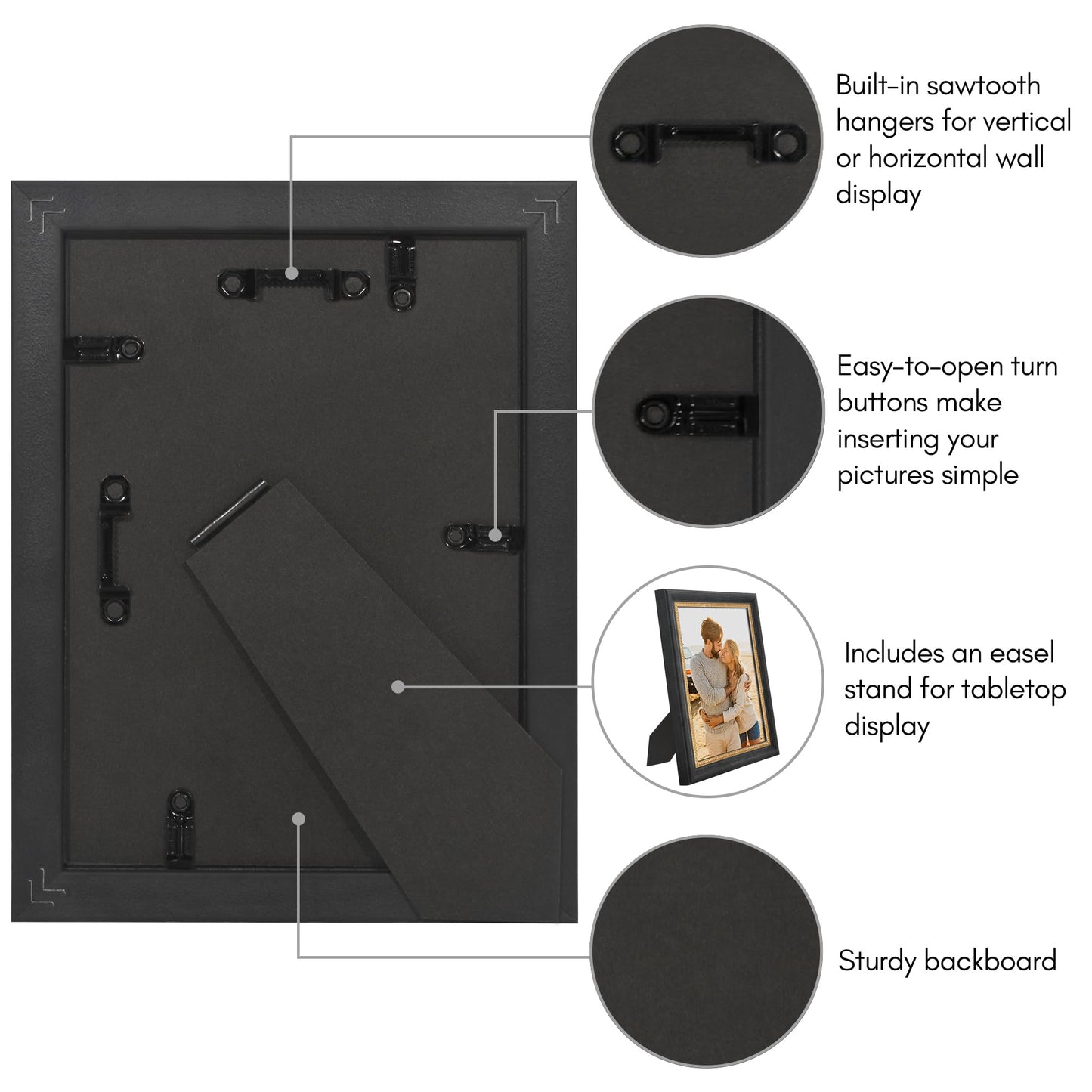5x7 | Vintage Frames | Black Gold | Modern - Premium Quality