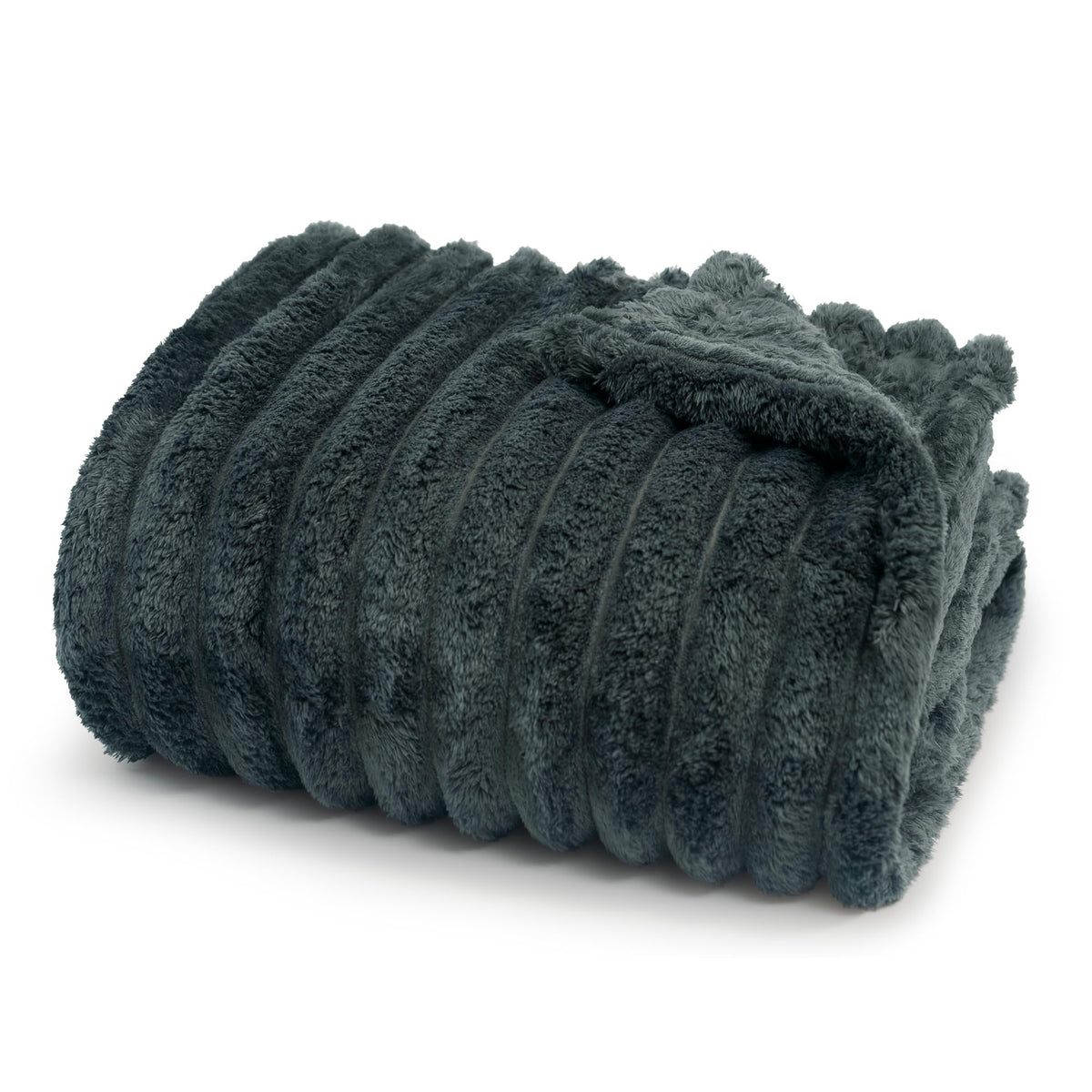 Americanflat 60x80 Faux Fur Throw Blanket - Soft and Breathable Throw Blanket for Couch, Bed, Chair - Dark Gray Faux Fur Blankets Perfect for Home, Bedroom, or Outdoor Use