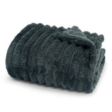 Americanflat 60x80 Faux Fur Throw Blanket - Soft and Breathable Throw Blanket for Couch, Bed, Chair - Dark Gray Faux Fur Blankets Perfect for Home, Bedroom, or Outdoor Use