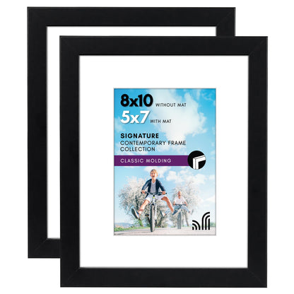 Americanflat Picture Frame | Includes Mat | 4 Multipack | Classic Molding | Signature Collection