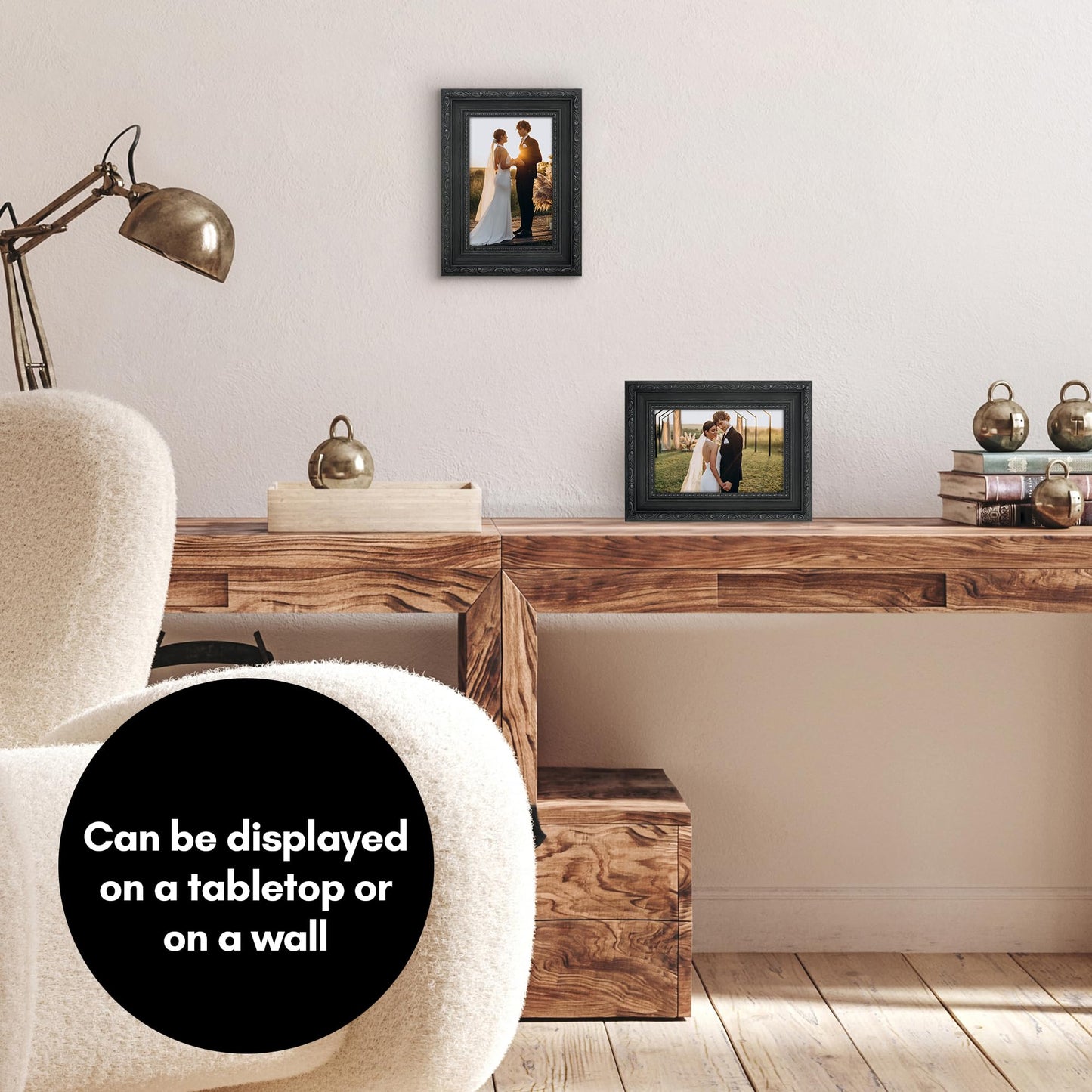 4x6 | Ornate Vintage Frame | Black | Modern - Premium Quality